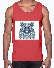 ethnic bear 416#- mandala- Cotton Tank