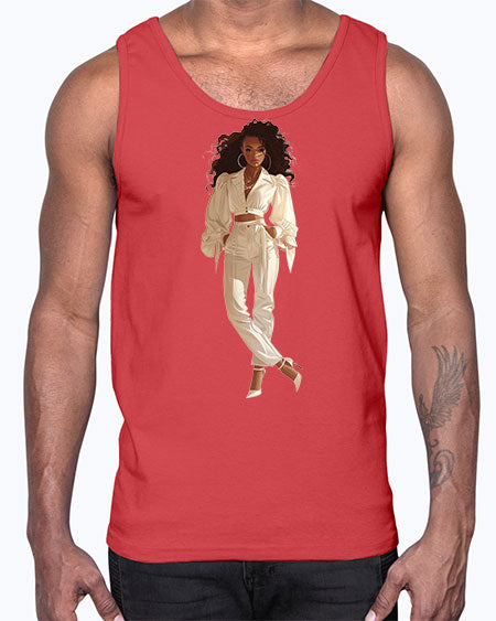 fashion girl in white 78#-  fashion- Cotton Tank