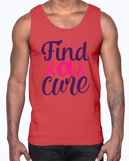 find a cure- breast cancer- Cotton Tank