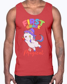 first Grade is Magical Unicorn 142#- first grade- Cotton Tank