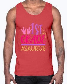 first grade asaurus 117#- first grade- Cotton Tank