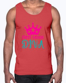 first grade diva 128#- first grade- Cotton Tank