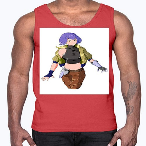 girl with gauntlet169#- anime- Cotton Tank
