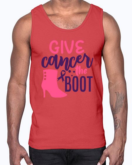 give cancer the boot Style 11#- breast cancer- Cotton Tank