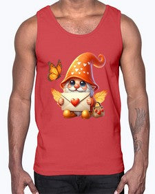 gnome with butterfly 06#- gnome- Cotton Tank