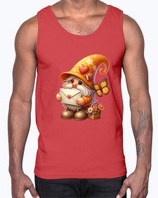 gnome with butterfly 09#- gnome- Cotton Tank