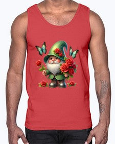 gnome with butterfly 11#- gnome- Cotton Tank