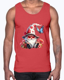 gnome with butterfly 13#- gnome- Cotton Tank