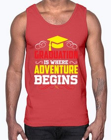 graduation is where adventure beings 226#- graduation- Cotton Tank