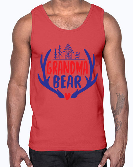 grandma bear 119#- bears - animals- Cotton Tank