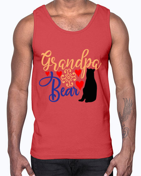 grandpa bear 123#- bears - animals- Cotton Tank