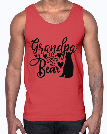 grandpa bear 125#- bears - animals- Cotton Tank