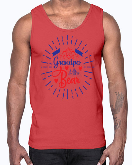 grandpa bear 127#- bears - animals- Cotton Tank