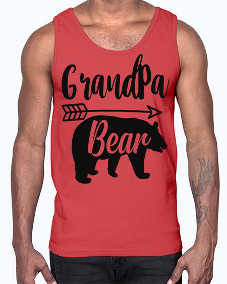 grandpa bear 131#- bears - animals- Cotton Tank