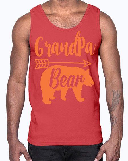 grandpa bear 133#- bears - animals- Cotton Tank