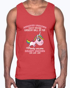 grumpy unicorn 147#- unicorn- Cotton Tank