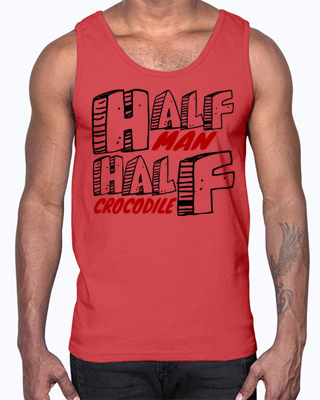 half man half crocodile- alligator- Cotton Tank