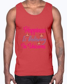 happiness is believing in unicorns 154#- unicorn- Cotton Tank