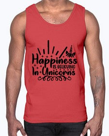 happiness is believing in unicorns 157#- unicorn- Cotton Tank