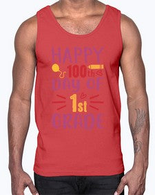 happy one hundredth day of first grade 247#- first grade- Cotton Tank