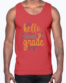 hello second grade 326#- second grade- Cotton Tank
