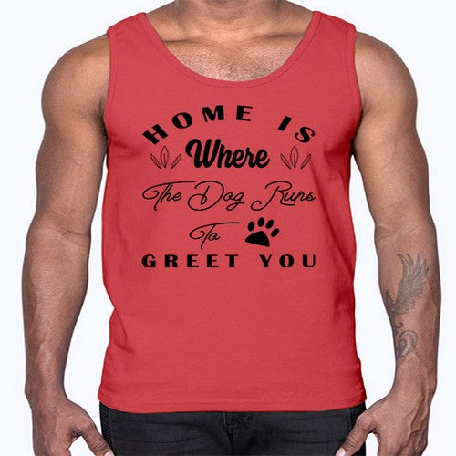 home is where the dog 153#- dogs- Cotton Tank