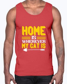 home is wherever my cat is Style 50#- cats- Cotton Tank