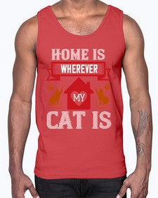 home is wherwever my cat is Style 51#- cats- Cotton Tank