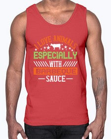 i love animals especially with barbeque sauce 1133#- vegan- Cotton Tank