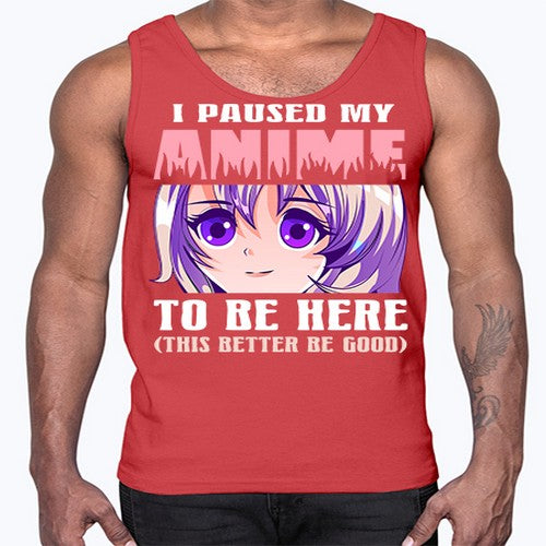 i paused my anime to be here236#- anime- Cotton Tank