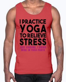 i practice yoga 297#- yoga- Cotton Tank
