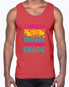 i sparkled my way through second grade 378#- second grade- Cotton Tank