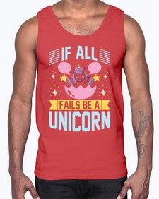 if all fails be a unicorn 221#- unicorn- Cotton Tank