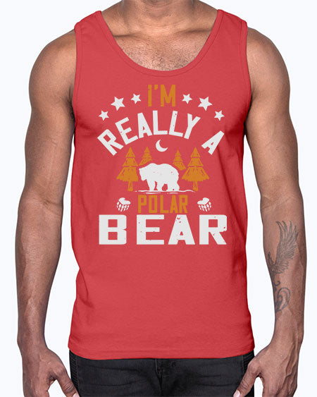 im really a polar bear 147#- bears - animals- Cotton Tank