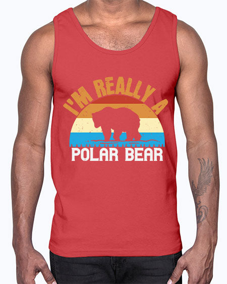 im really a polar bear 149#- bears - animals- Cotton Tank