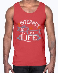 internet is my life 66#- internet- Cotton Tank