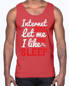 internet please let me sleepi like sleep 64#- internet- Cotton Tank