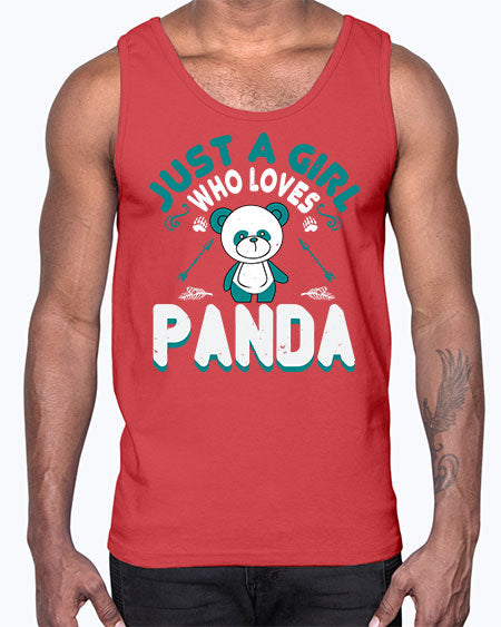 just a girl who loves panda 161#- bears - animals- Cotton Tank