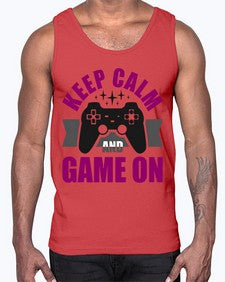 keep calm and game on 132#- video games- Cotton Tank