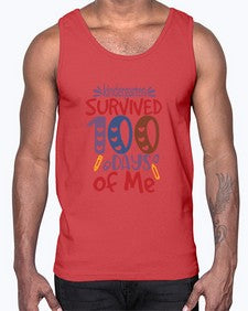 kindergarten grade survived one hundred days of me 423#- one hundred days- Cotton Tank