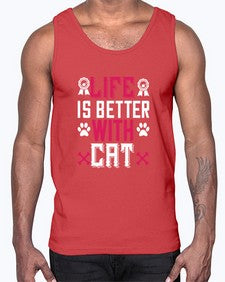 life is better with cat Style 65#- cats- Cotton Tank