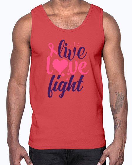 live love fight Style 8#- breast cancer- Cotton Tank