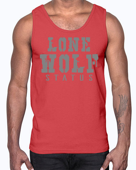 lone wolf status- wolf- Cotton Tank