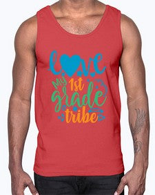 love my first grade tribe 519#- first grade- Cotton Tank