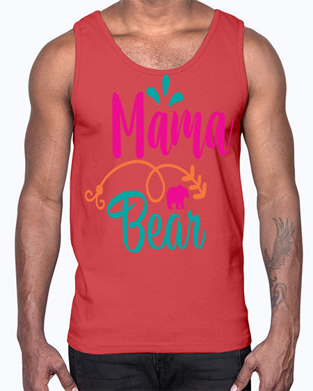 mama bear 183#- bears - animals- Cotton Tank