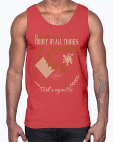 moderation honey in all things but love and chocolate thats my motto 337#- chocolate- Cotton Tank