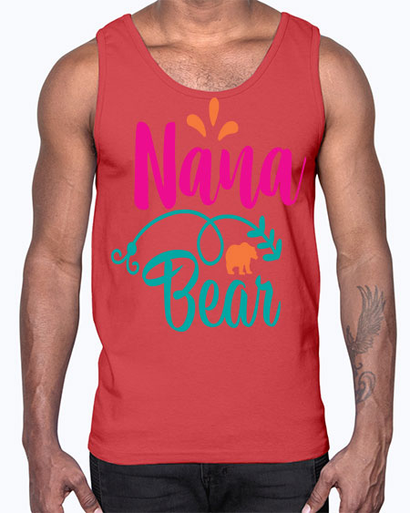 nana bear 197#- bears - animals- Cotton Tank