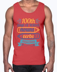 one hundred days of school nound verbs adjevtives 574#- one hundred days- Cotton Tank