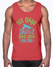 one hundred days shark doo doo 577#- one hundred days- Cotton Tank