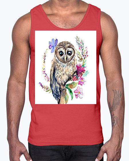 owl 12#- owl- Cotton Tank